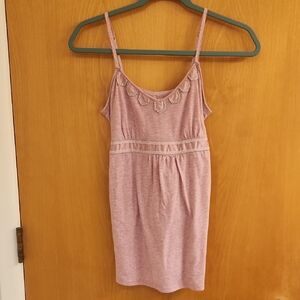 Pink Sleeveless Shirt with Beaded Detail- American Eagle